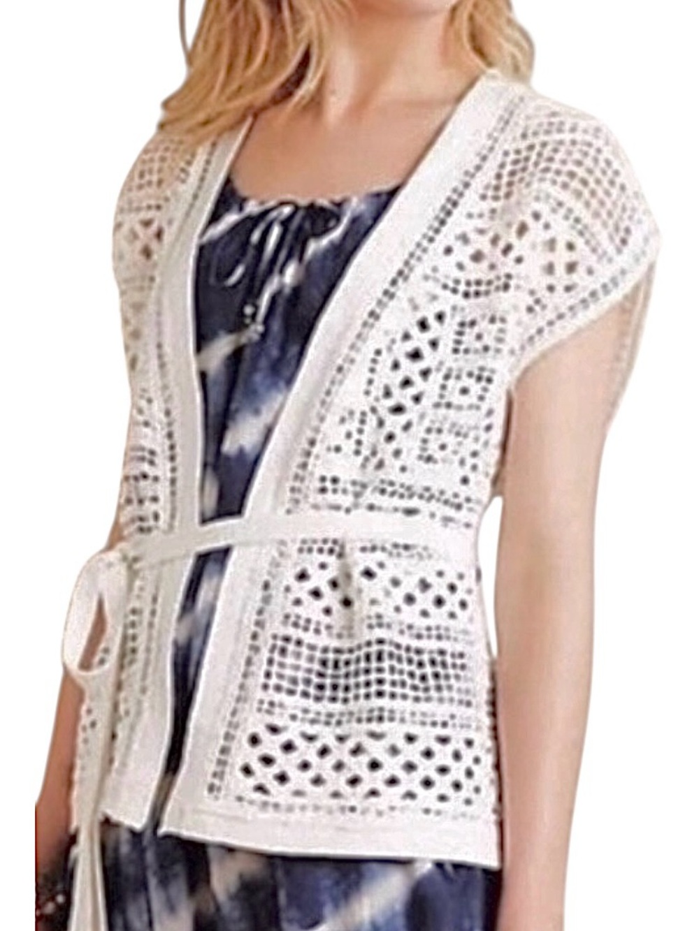 Knitted & Knotted belted crochet cardigan